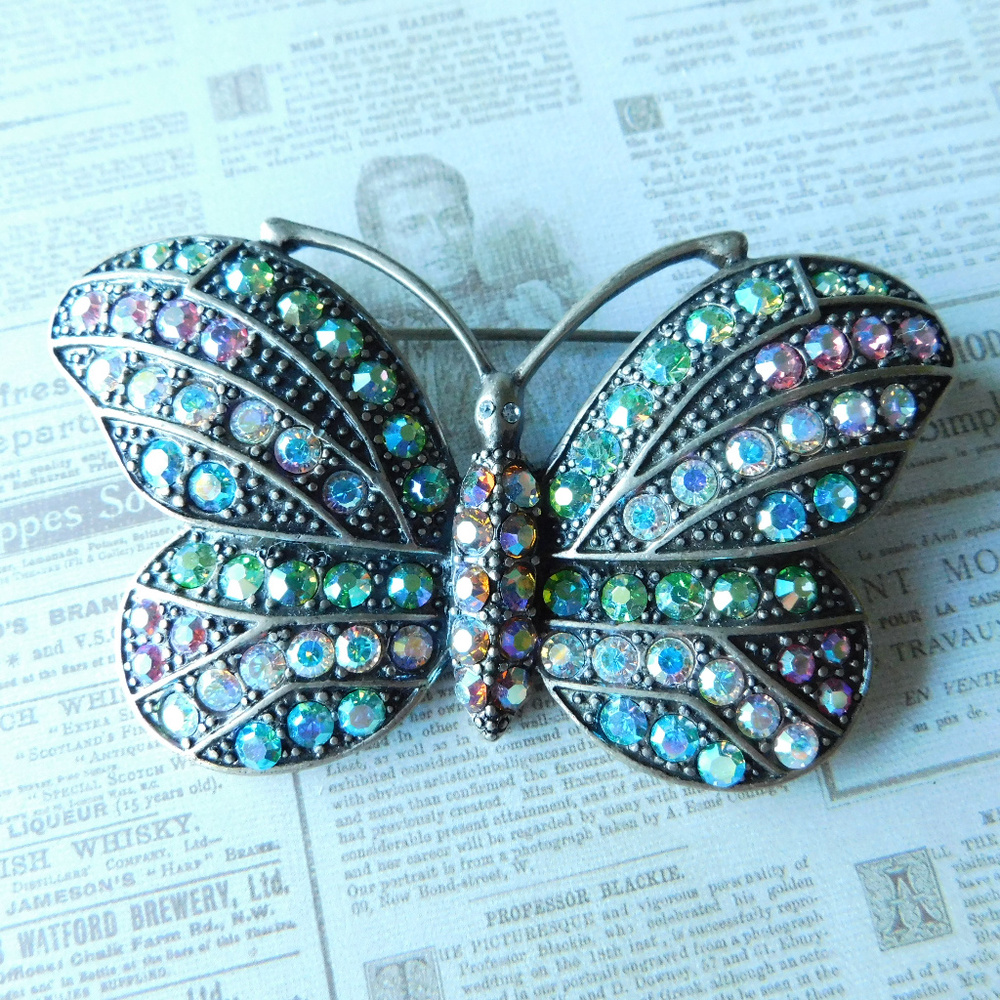 ⭐ KIRKS FOLLY crystal butterfly brooch